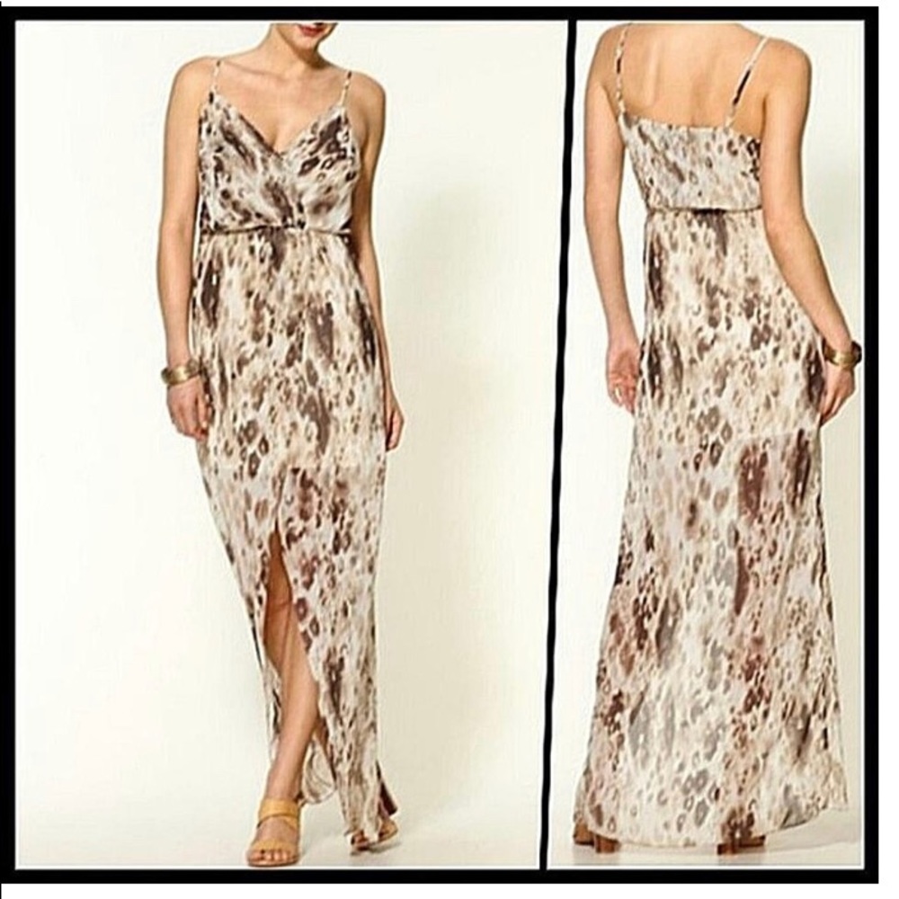 Rory Becca sexy cocktail drape leopard dress sz xs